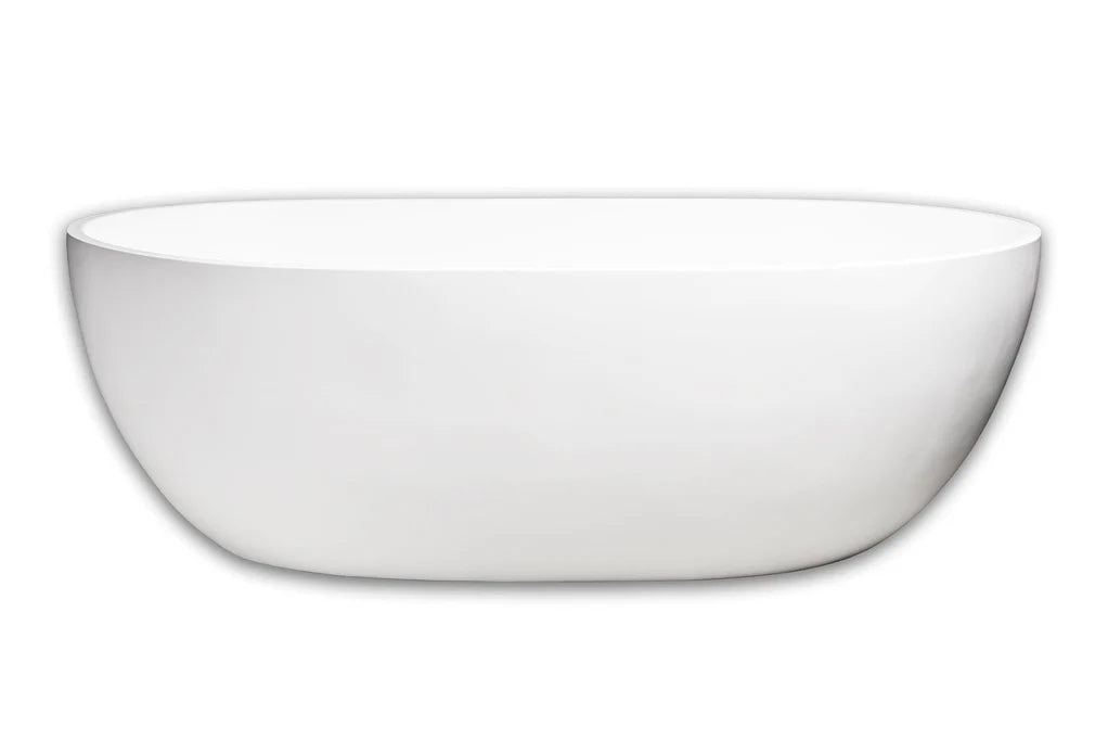 Milano Oval Back To Wall Bath - Gloss White