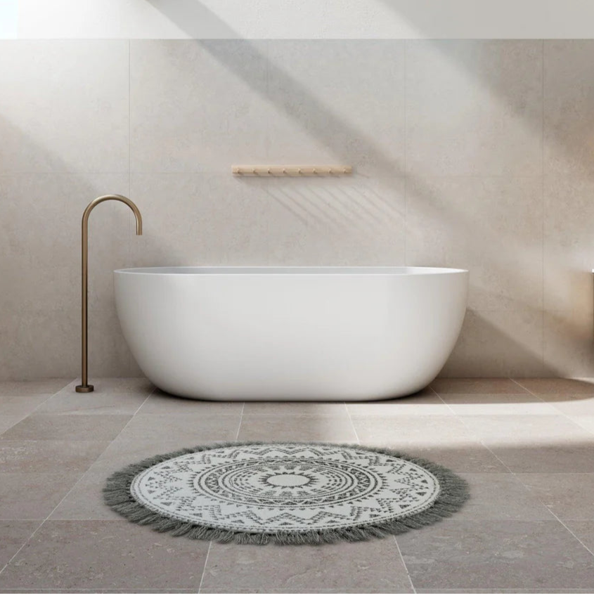 Milano Oval Back To Wall Bath - Gloss White